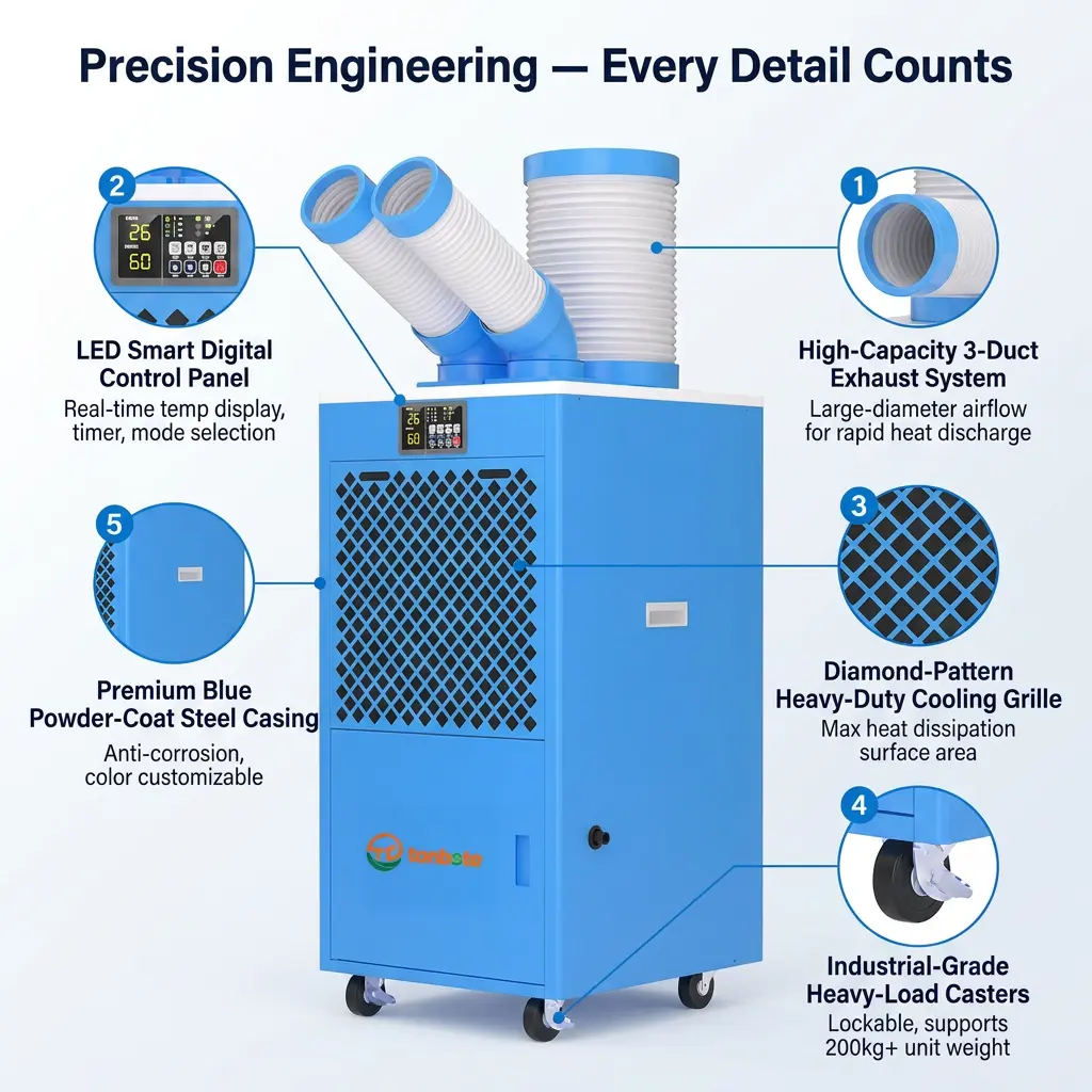 OEM/ODM Portable Industrial AC Unit Caster Wheel Warehouse Server Room Emergency Cooling Temporary Cooling Unit OEM/ODM Portable Industrial AC Unit Caster Wheel Warehouse Server Room Emergency Cooling Temporary Cooling Unit