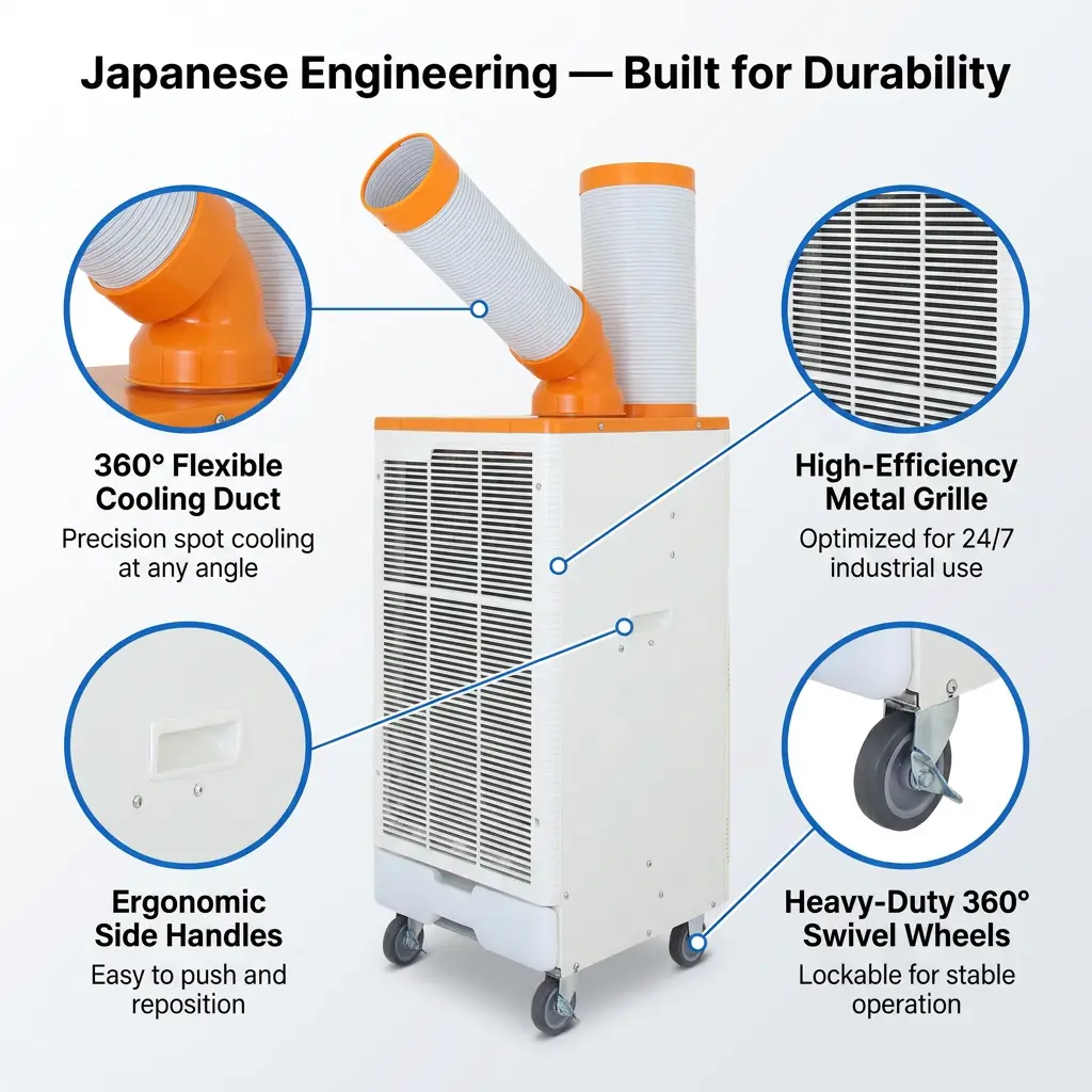 OEM ສີສົ້ມສີຂາວແບບຍີ່ປຸ່ນ 3 Min Rapid Cooling Spot Cooler ເຄື່ອງປັບອາກາດອຸດສາຫະກໍາສໍາລັບກອງປະຊຸມການເຮັດວຽກໂລຫະ OEM ສີສົ້ມສີຂາວແບບຍີ່ປຸ່ນ 3 Min Rapid Cooling Spot Cooler ເຄື່ອງປັບອາກາດອຸດສາຫະກໍາສໍາລັບກອງປະຊຸມການເຮັດວຽກໂລຫະ