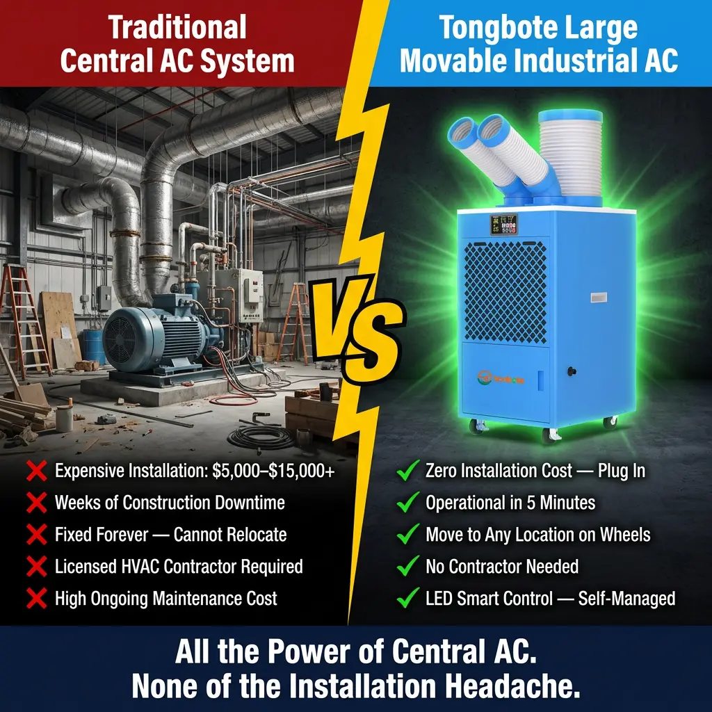 OEM/ODM Portable Industrial AC Unit Caster Wheel Warehouse Server Room Emergency Cooling Temporary Cooling Unit