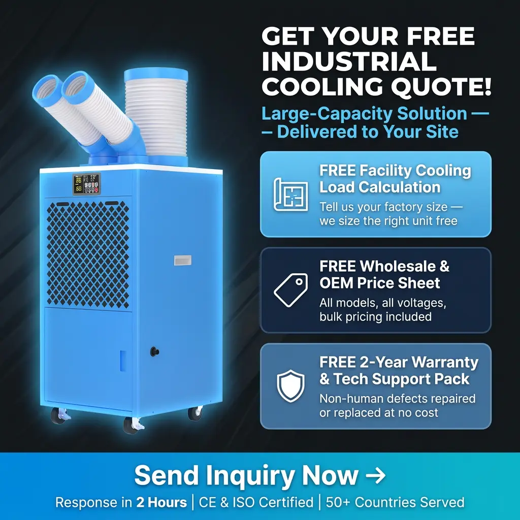 OEM/ODM Portable Industrial AC Unit Caster Wheel Warehouse Server Room Emergency Cooling Temporary Cooling Unit