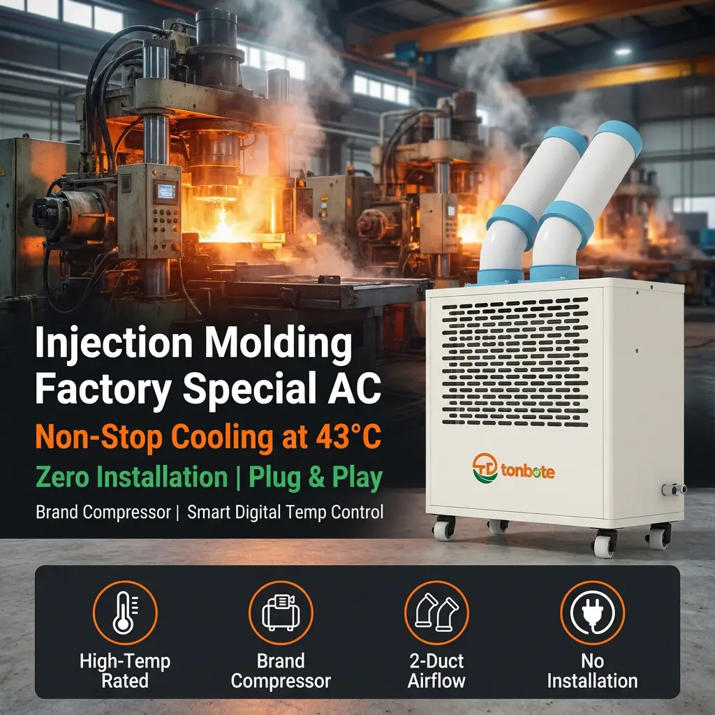 Custom Low Profile White Dual Cooling Duct Plug Play Movable Spot Cooler Portable Industrial AC With Commercial Kitchen
