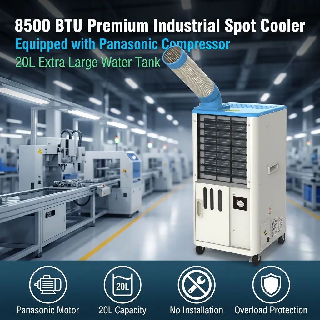 ມືອາຊີບ 18 ຫາ 45C Rated Anti Corrosion Steel Body Rapid Cool Down Mobile AC Cabinet Cooling Machine in Elite Factory
